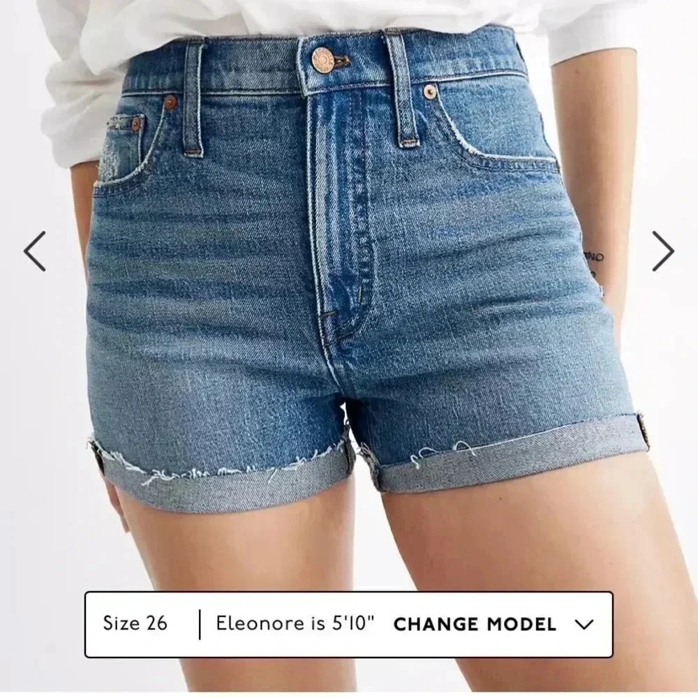 Madewell High-Rise Denim Shorts Malden Wash